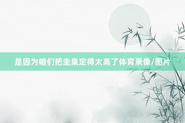 是因为咱们把圭臬定得太高了体育录像/图片