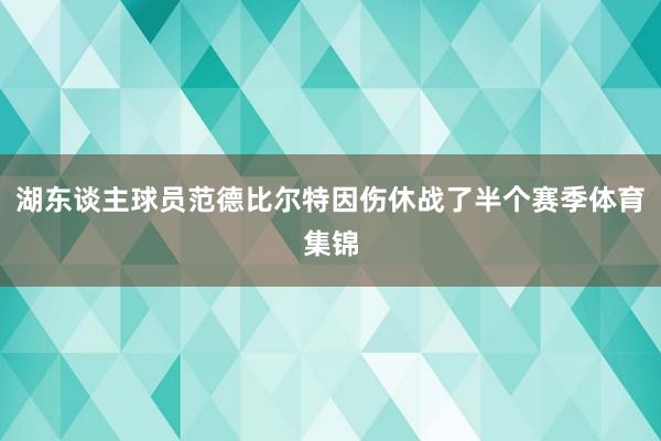 湖东谈主球员范德比尔特因伤休战了半个赛季体育集锦
