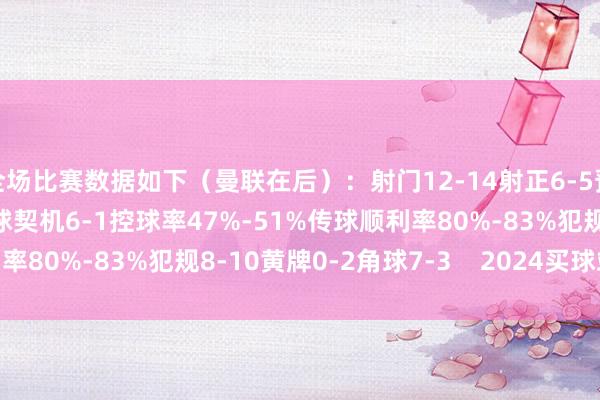 全场比赛数据如下（曼联在后）：射门12-14射正6-5预期进球2.57-1.50进球契机6-1控球率47%-51%传球顺利率80%-83%犯规8-10黄牌0-2角球7-3    2024买球站体育信息