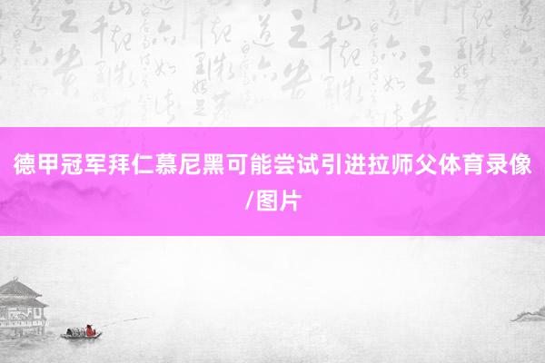 德甲冠军拜仁慕尼黑可能尝试引进拉师父体育录像/图片