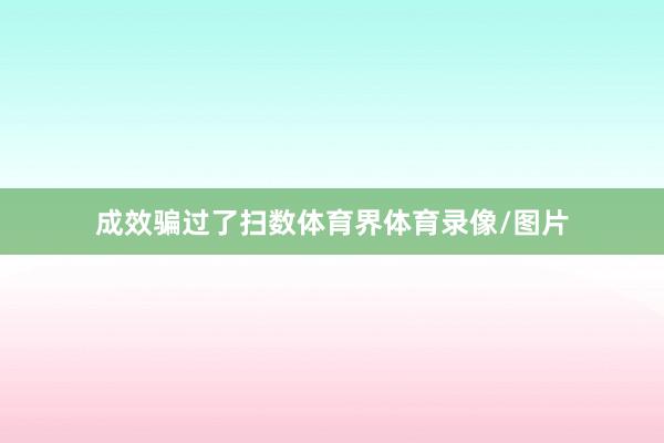 成效骗过了扫数体育界体育录像/图片