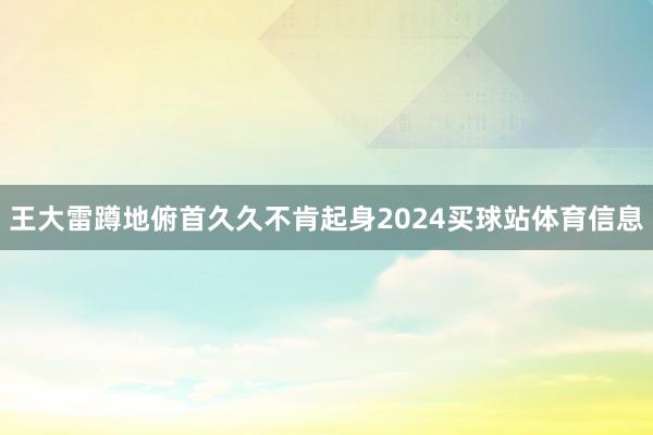 王大雷蹲地俯首久久不肯起身2024买球站体育信息