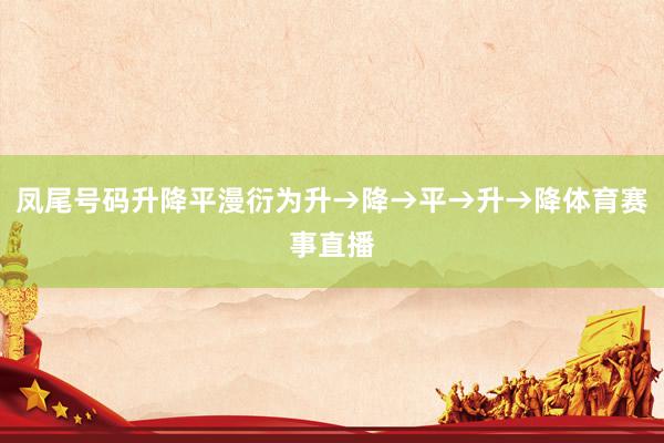 凤尾号码升降平漫衍为升→降→平→升→降体育赛事直播
