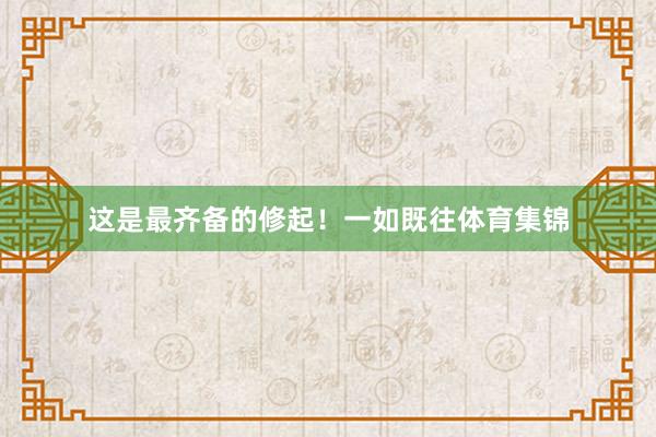 这是最齐备的修起！一如既往体育集锦