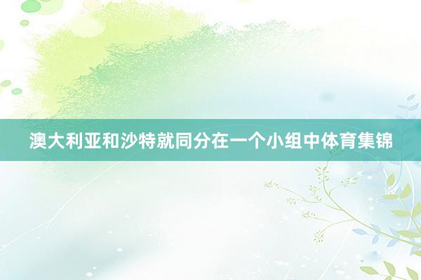 澳大利亚和沙特就同分在一个小组中体育集锦