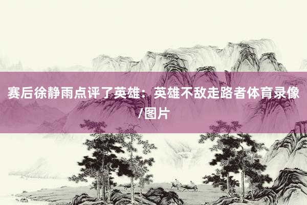 赛后徐静雨点评了英雄：英雄不敌走路者体育录像/图片