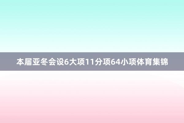 本届亚冬会设6大项11分项64小项体育集锦