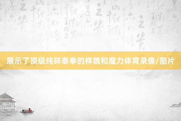展示了顶级纯碎泰拳的样貌和魔力体育录像/图片